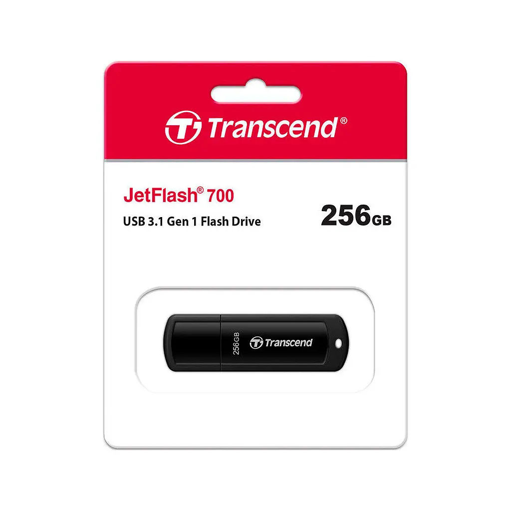 USB флеш накопитель Transcend 256GB JetFlash 700 Black USB 3.1 (TS256GJF700) - фото 4
