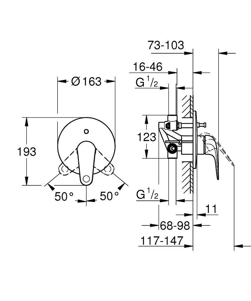 Змішувач для ванни Grohe Euroeco 32747001, Хром - фото 5