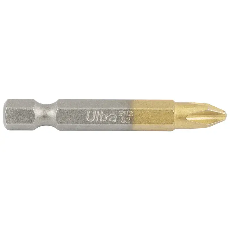 Біти PH2×50мм ¼" 10шт S2 TIN (блістер) ULTRA (4014212) - фото 2