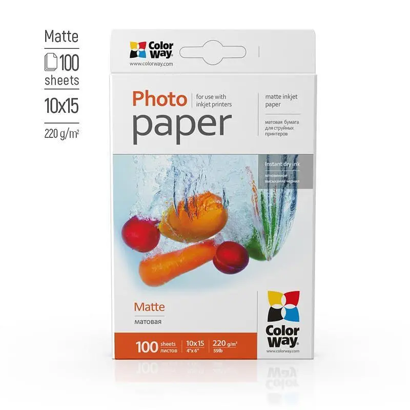 Фотопапір ColorWay матовий 220г/м2 10x15см 100 арк. (PM2201004R) - фото 2