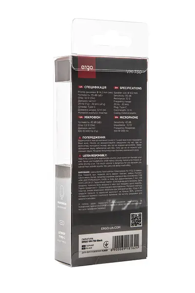 Гарнитура Ergo VM-730 Type-C Black (VM-730K) - фото 4