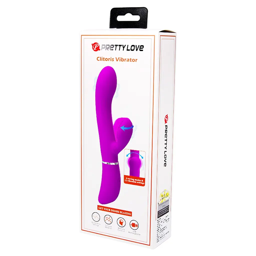 Вібратор-кролик Pretty Love Clitoris Vibrator 20.8 см фіолетовий - фото 3