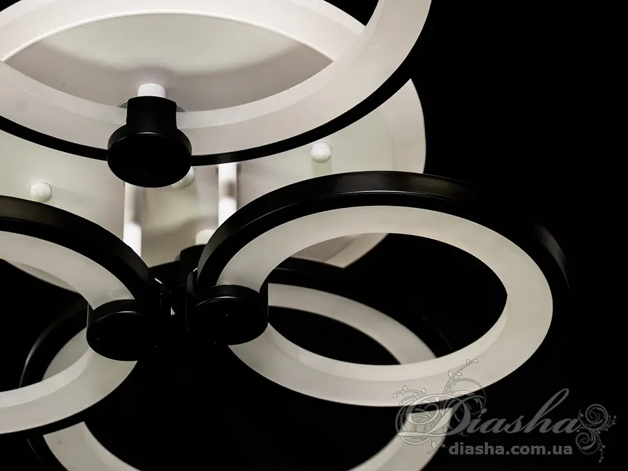 Люстра LED Diasha 8022/4BK, 70W, 3200K-6000K, акрил, чорний метал, сучасний стиль для дому - фото 3