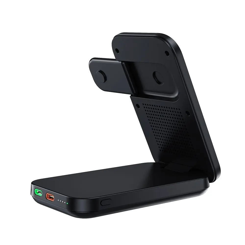Повербанк з підставкою 10000mAh Choetech B750 Black QC3.0 PD3.0 бездротова зарядка смартфонів та Apple Watch (43-00133) - фото 3