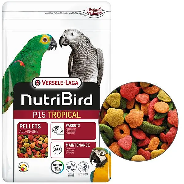Корм для великих папуг Versele-Laga NutriBird P15 Tropical Верселе-Лага НУТРІБЕРД Тропікал 1 кг (221280)