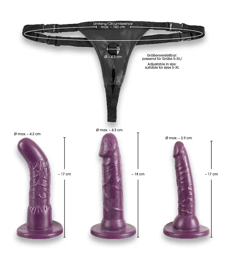 Страпон - Bad Kitty Strap-On purple Set - фото 6