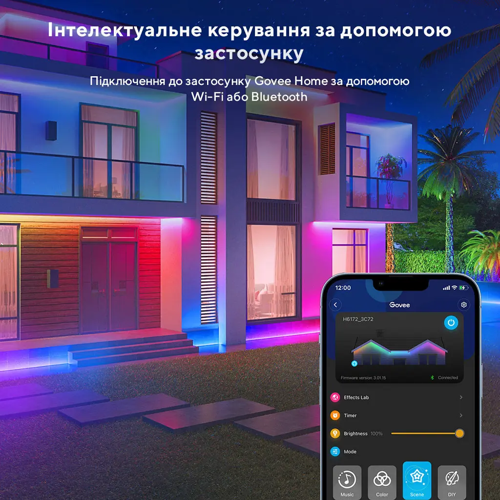 Светодиодная лента Govee Phantasy Outdoor LED RGBIC Strip Lights 10м Білий (H61723D1) - фото 7