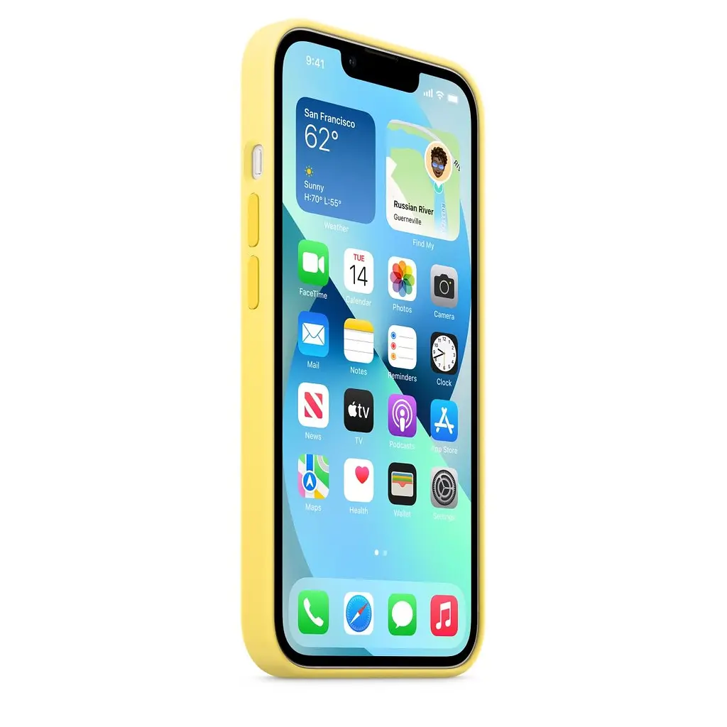 Чохол Silicone Case з MagSafe для Apple iPhone 13 (6.1) (Lemon Zest) ААА [69876] - фото 2
