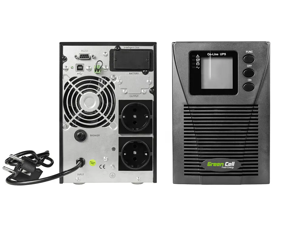 Джерело безперебійного живлення UPS Green Cell Online MPII 1000VA 900W LCD UPS17 - фото 2