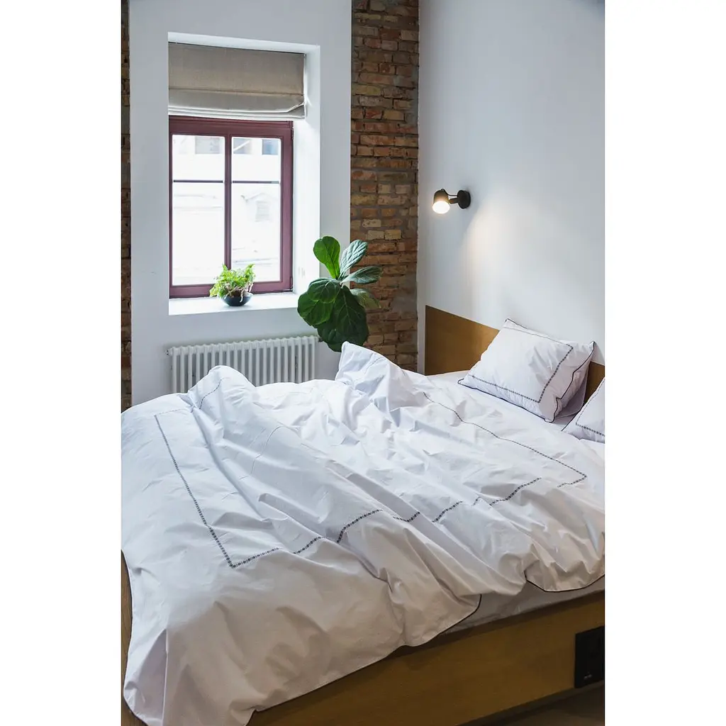 Комплект постельного белья Ecotton Premium евро перкаль вышивка с графитовым кантом (25141) - фото 3