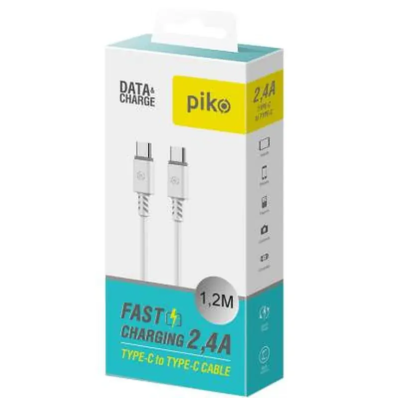 Дата кабель USB-C to USB-C 1.2m CB-TT11 white Piko (1283126504020) - фото 2