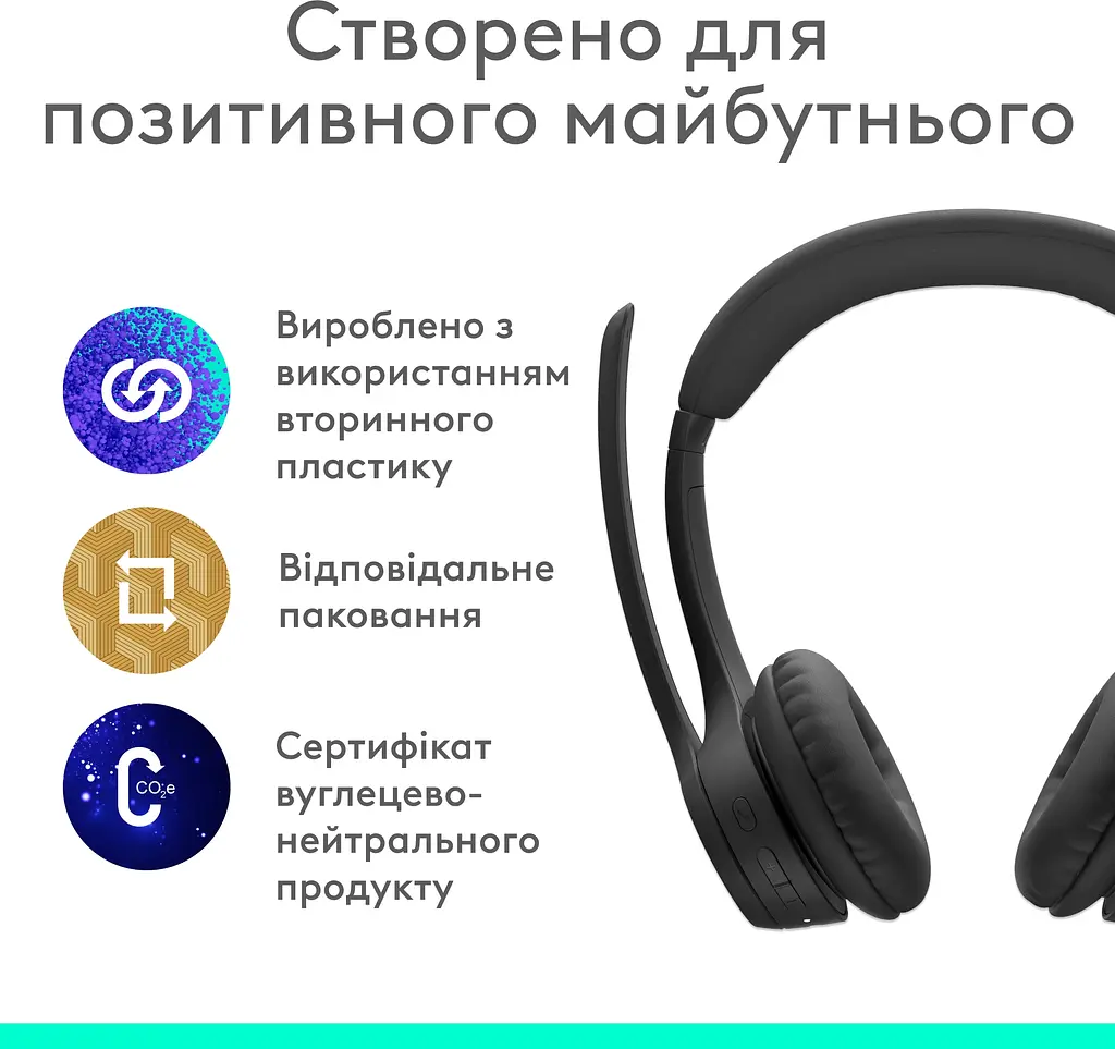 Навушники Logitech ZONE 300 Midnight Black (981-001406/981-001407) - фото 5