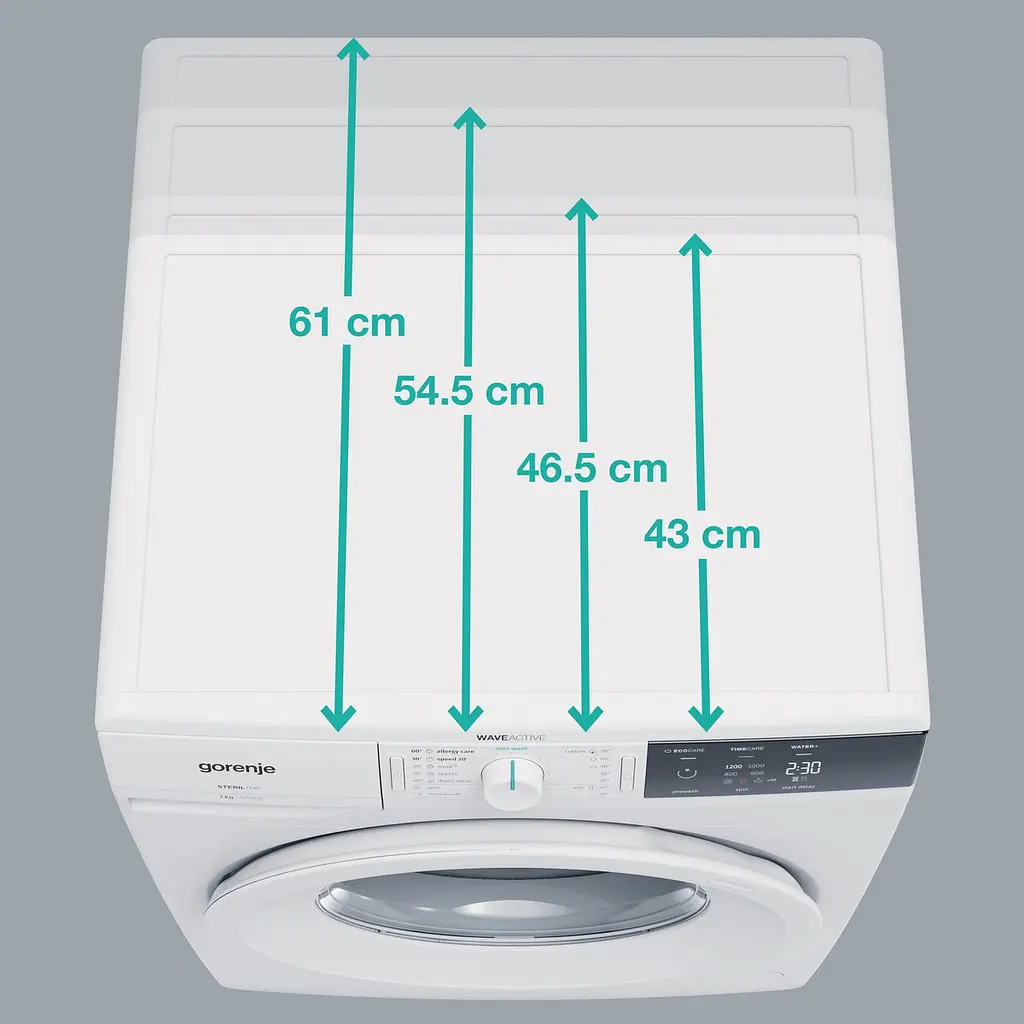 Стиральная машина Gorenje с фронтальной загрузкой WP60S3, 6кг, 1000, A+++, глубина 43см, Дисплей, Белый (WP60S3) - фото 10