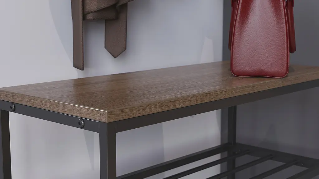 Полиця для взуття Слайм 3 Ferrum-decor 635x630x260 Чорний метал ДСП Дуб Сонома Трюфель 16 мм (FRD-105159) - фото 6