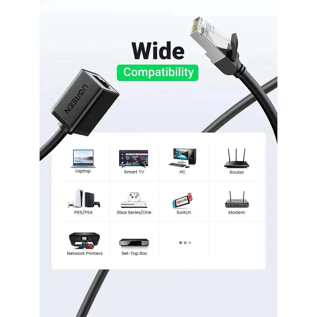 Патч-корд 1м, F/UTP cat 6 RJ-45 extension black Ugreen (U_11279) - фото 3