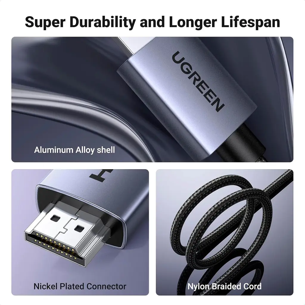 Кабель мультимедійний HDMI M to HDMI M 3.0m V2.0 4K60Hz HD153 black Ugreen (25300) - фото 5