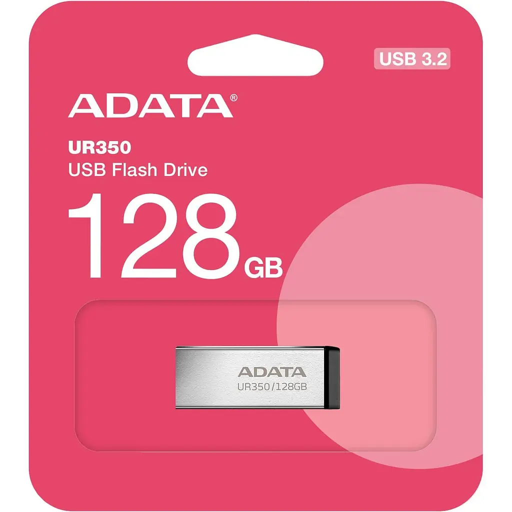 Флеш-накопичувач Adata Flash 128Gb USB 3.2 UR 350 Silver/Black (UR350-128G-RSR/BK) - фото 4