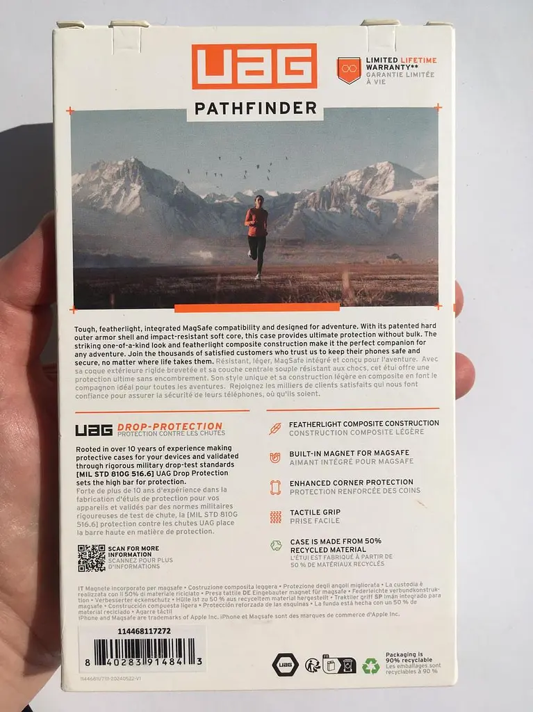 Чохол протиударний UAG Pathfinder MagSafe (Original) для iPhone 16 Pro (6.3") Olive 114468117272 - фото 8