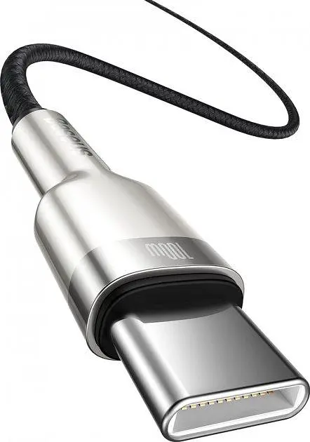 Кабель Baseus Cafule Series Metal Cable Type-C to Type-C 100W 1m CATJK-C01 Black - фото 4