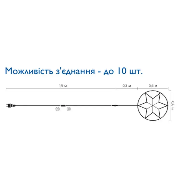 Гірлянда Delux Motif flash Star 60 х 60 см синій P44 EN (90012984) - фото 2