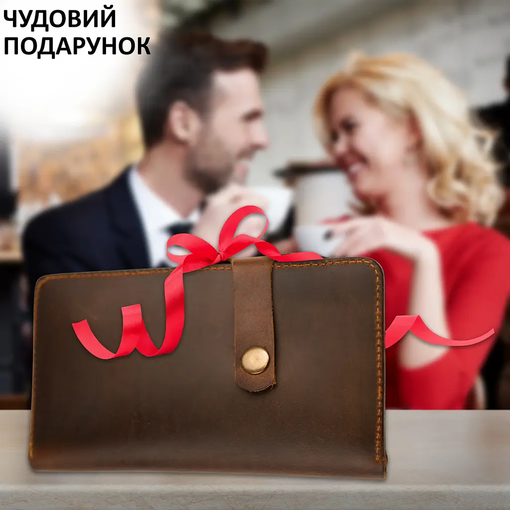 Шкіряне портмоне "Крафт" ручної роботи з натуральної шкіри - фото 4