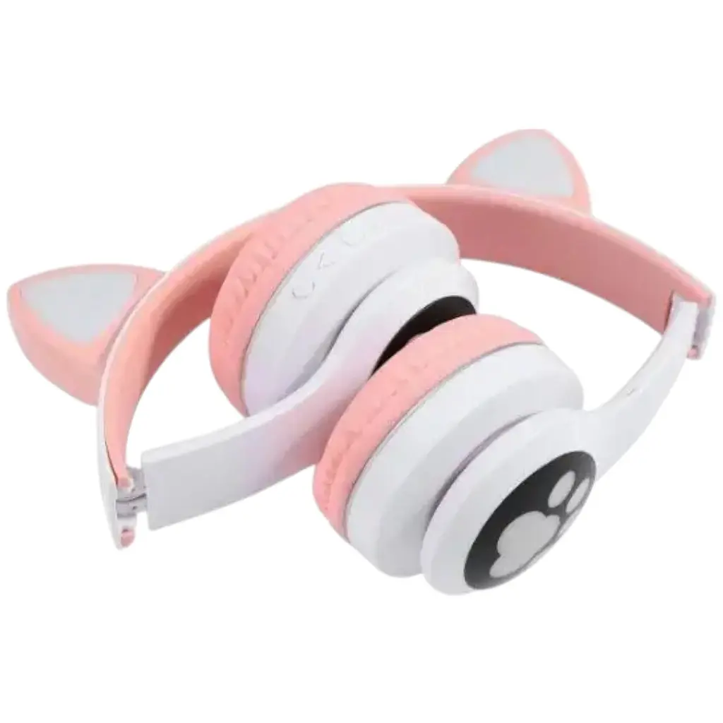 Беспроводные детские наушники Cat Ear VZV-23M Bluetooth с кошачьими ушками розовые - фото 3