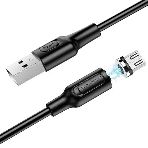 Кабель BOROFONE BX41 Amiable magnetic for Micro 2.4A/1m чорний - фото 4