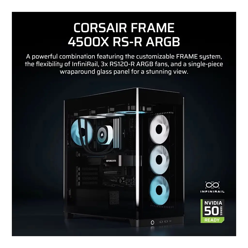 Корпус для ПК Corsair FRAME 4500X RS-R ARGB Tempered Glass Black (CC-9011314-WW) - фото 3