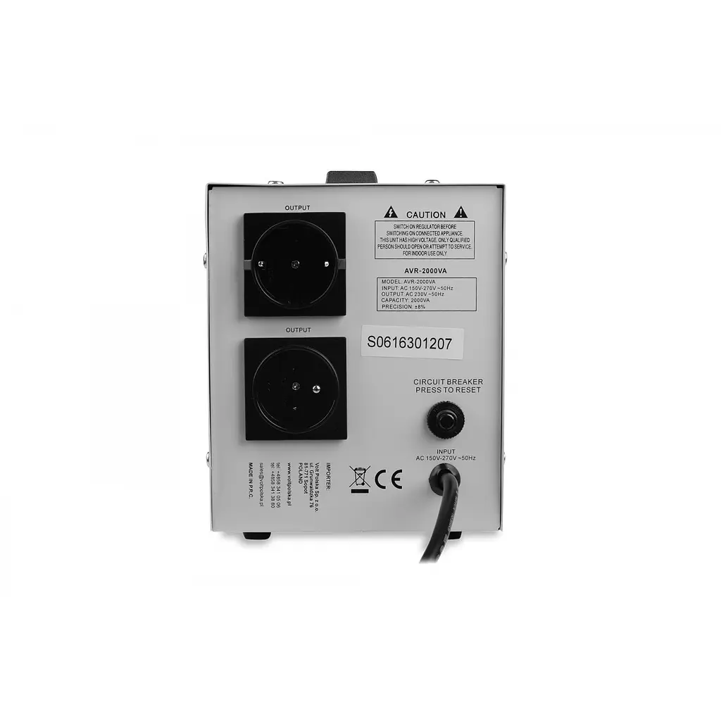 Стабилизатор напряжения AVR Volt Polska 2000VA 8-11% - фото 3