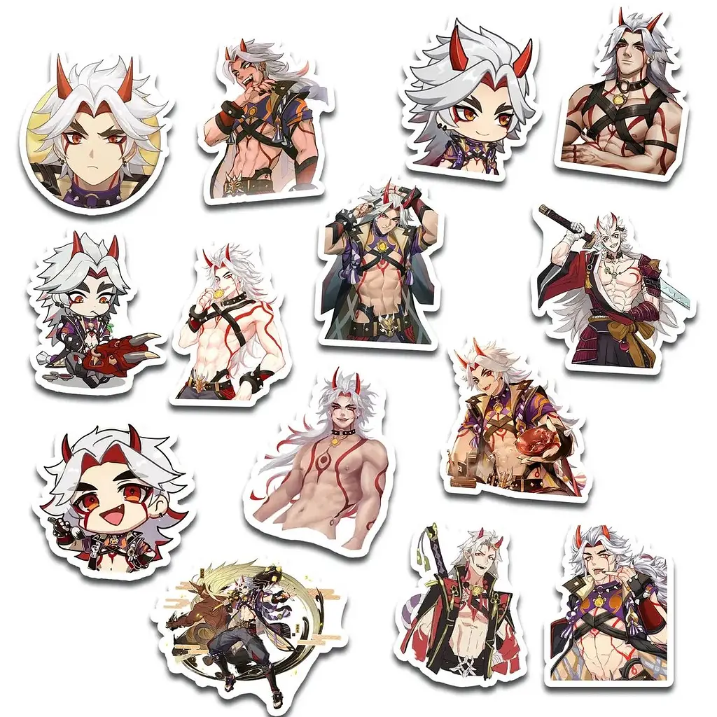 Стікерпак набір наклейок G-Toys Genshin Impact Arataki Itto 42 шт. (SP GI AI 01) - фото 4