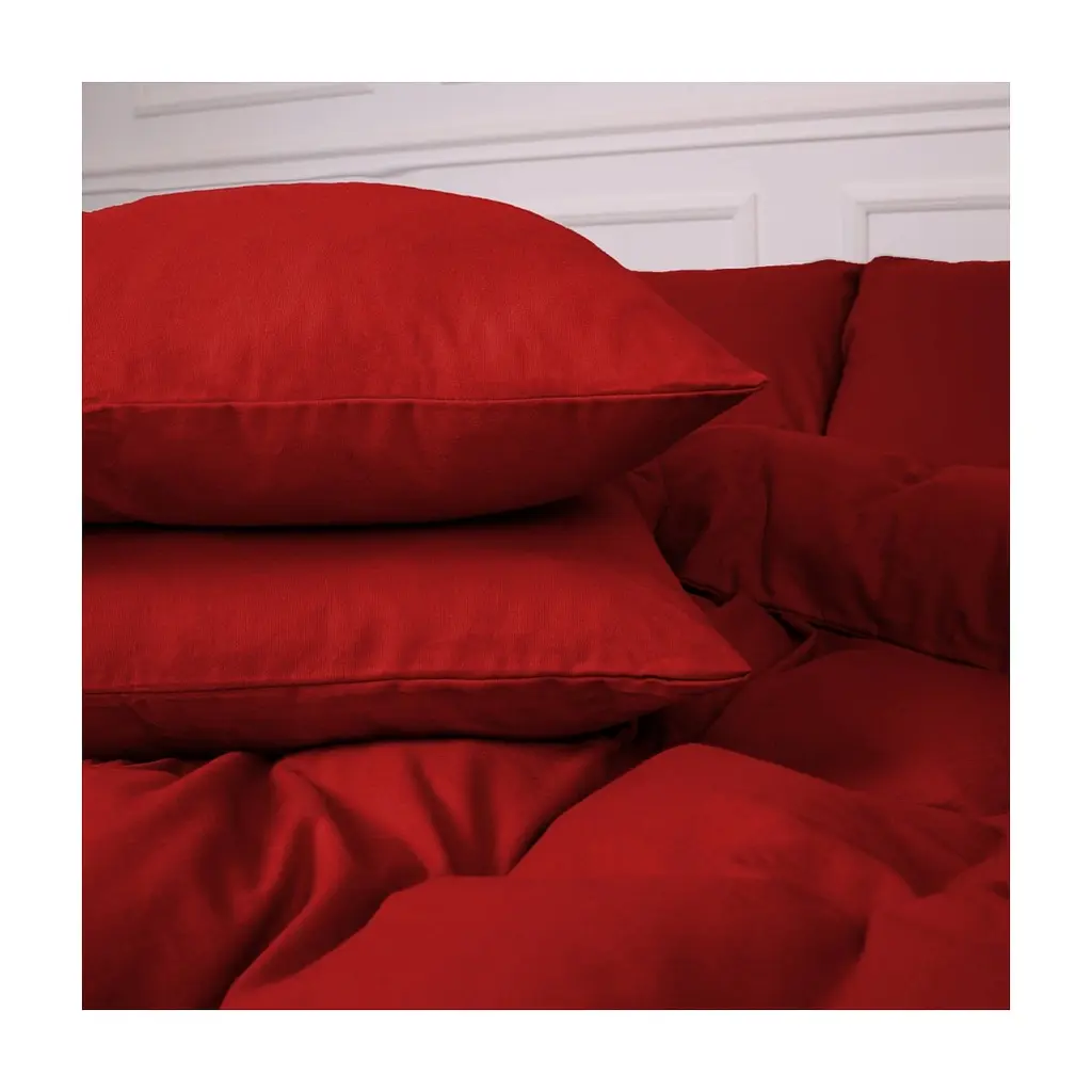 Постільна білизна MirSon 009 Red Фланель 2 x 160 x 220 Сімейний Євро (2200009651670) - фото 7