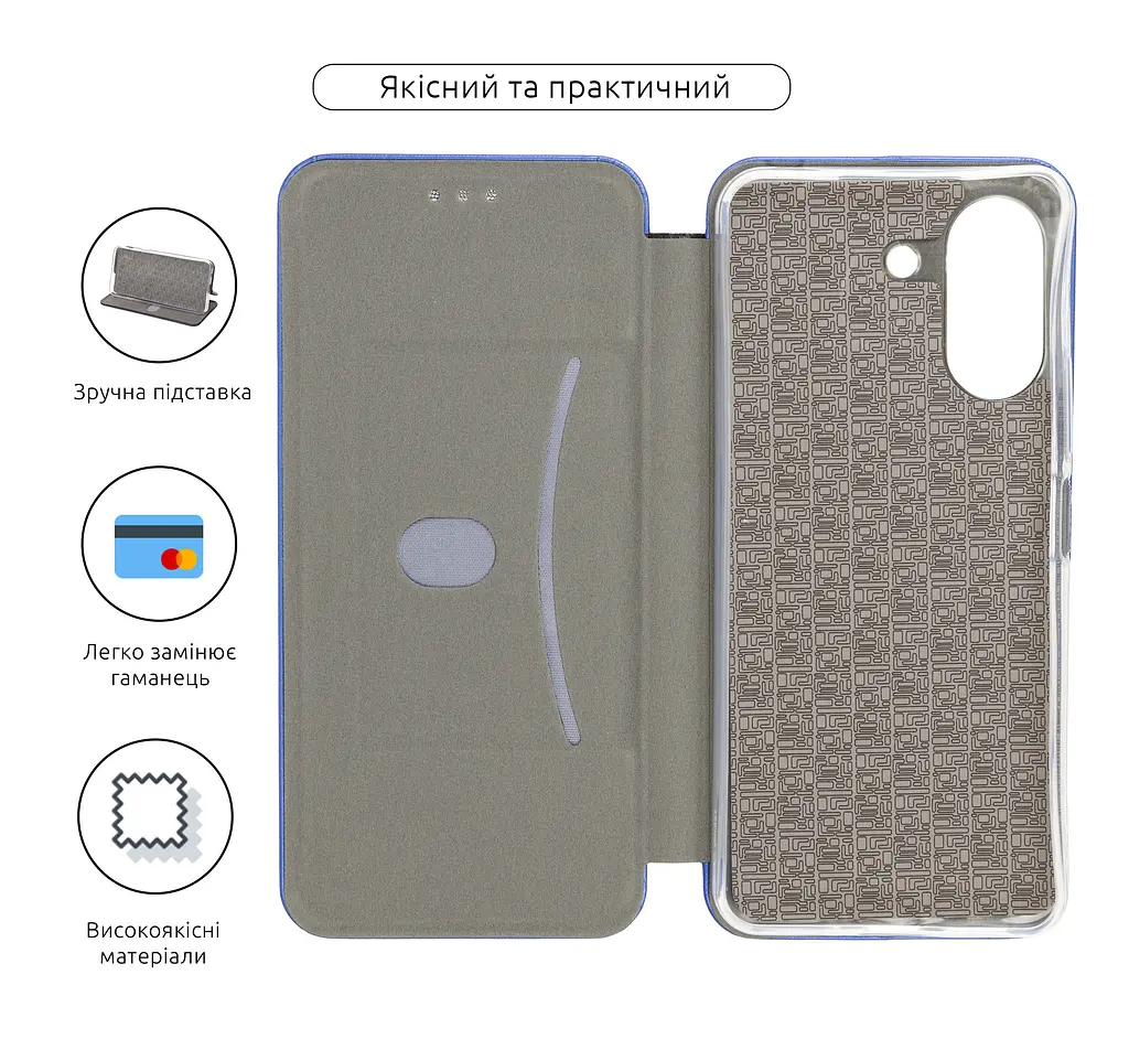 Чехол-книжка для Xiaomi Redmi 13C 4G Poco C65, G-Case, синий, кожаный чехол-книжка из экокожи (PU) и TPU, с магнитом, с подставкой и вместительным кардхолдером, противоударный, защита всего корпуса, ArmorStandart (ARM72500) - фото 3