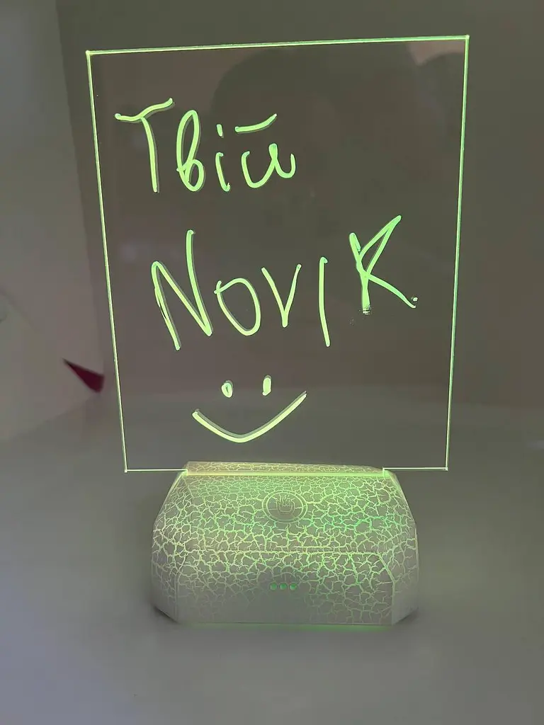 Світильник нічник 3D планшет 220в, ручка для написів - фото 3