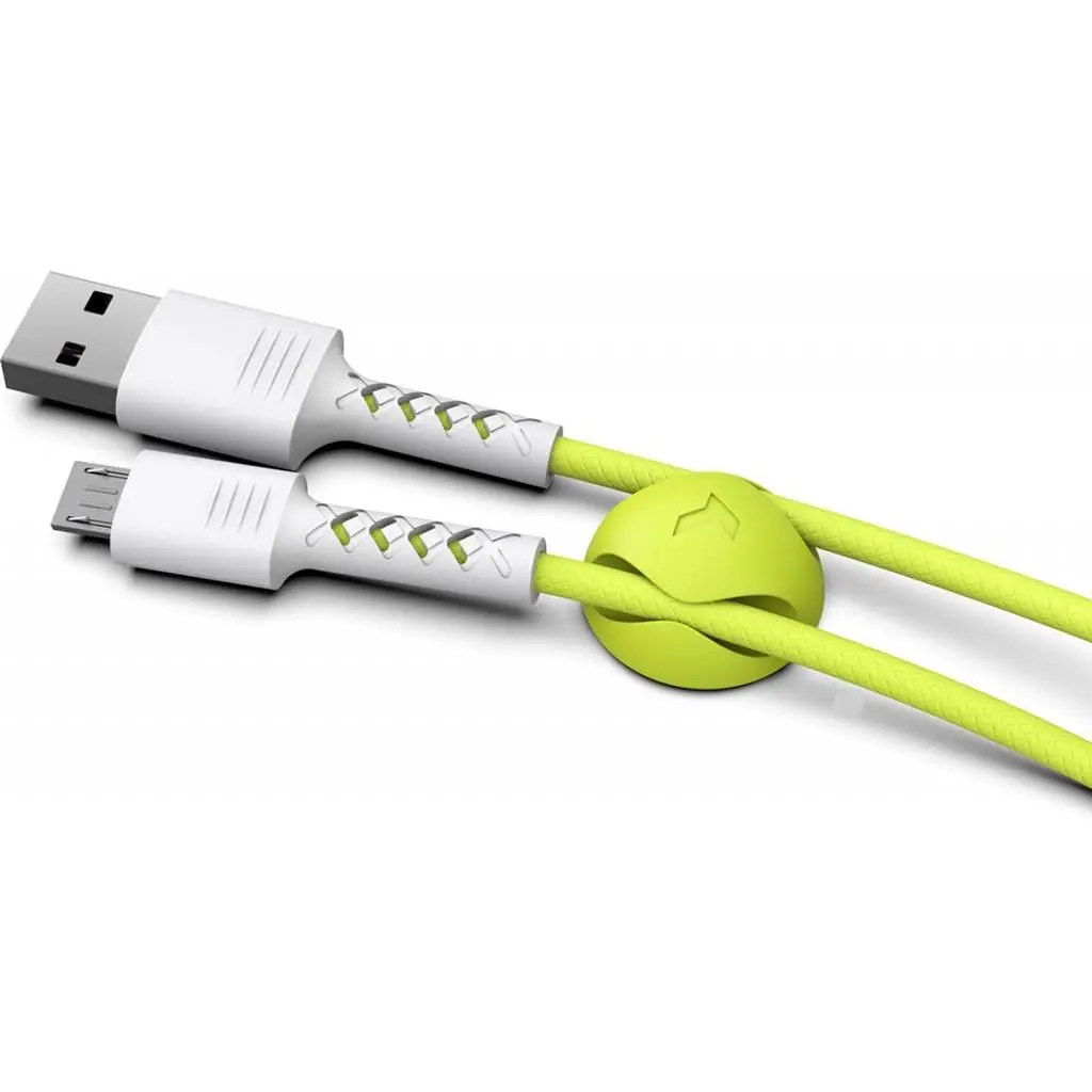 Дата кабель USB 2.0 AM to Micro 5P 1.0m Soft white/lime Pixus (4897058531176) - фото 4