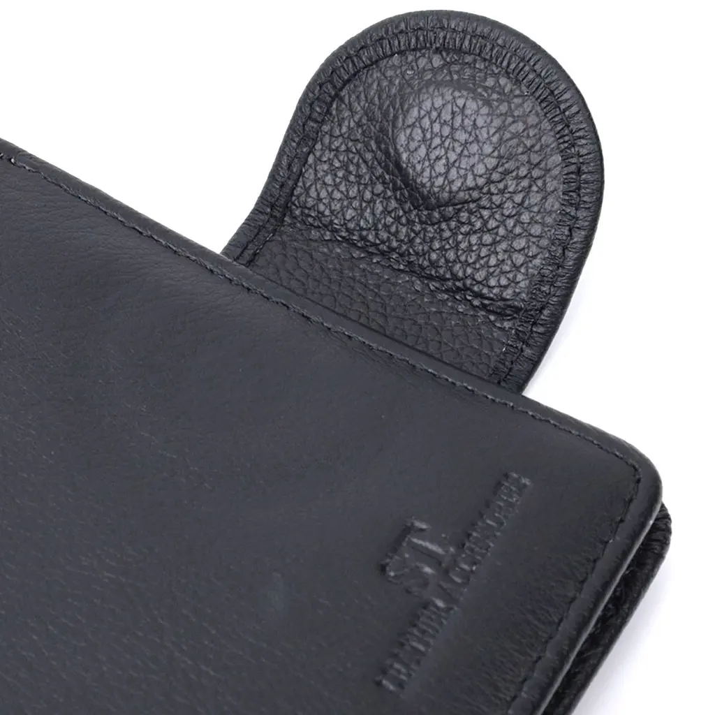 Вертикальний гаманець для жінок із натуральної шкіри ST Leather 22701 чорний - фото 5