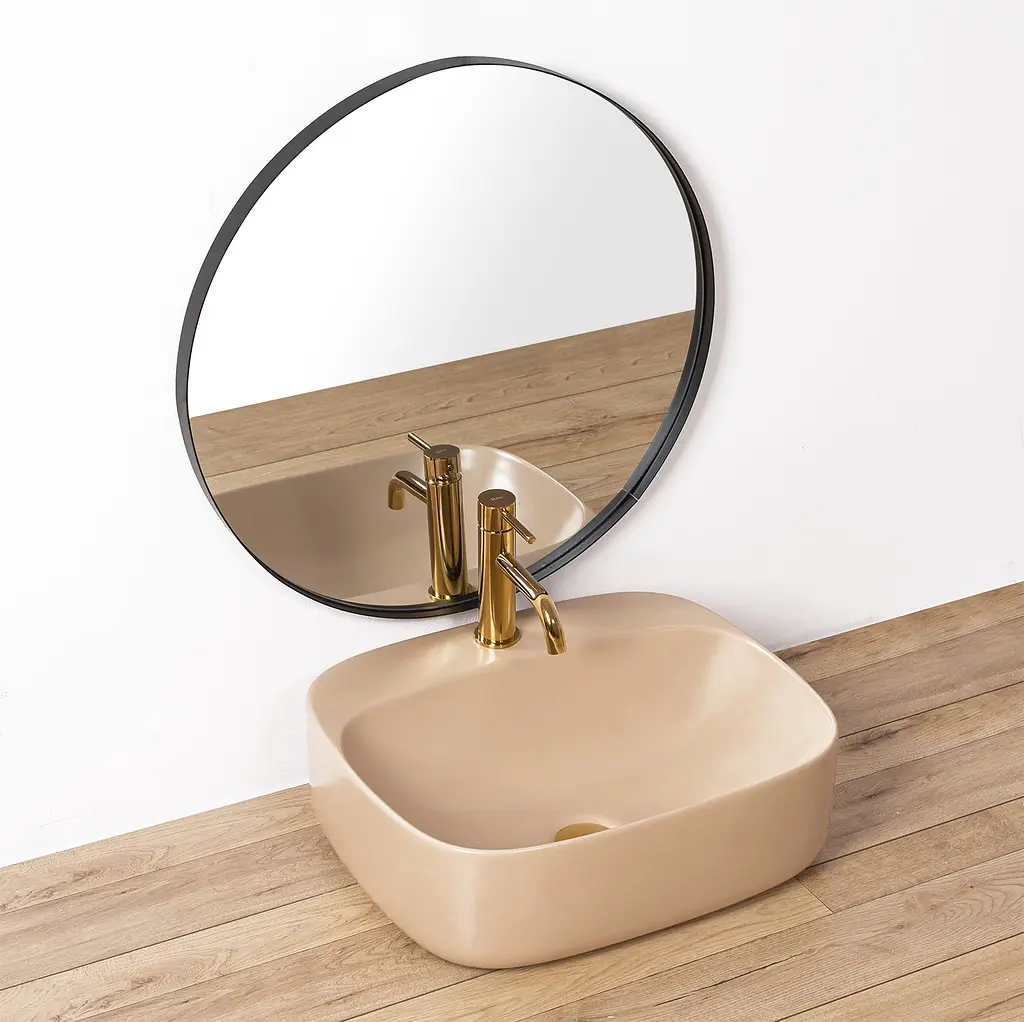 Умивальник Rea Luiza 50 beige mat накладний REA-U9609 - фото 2
