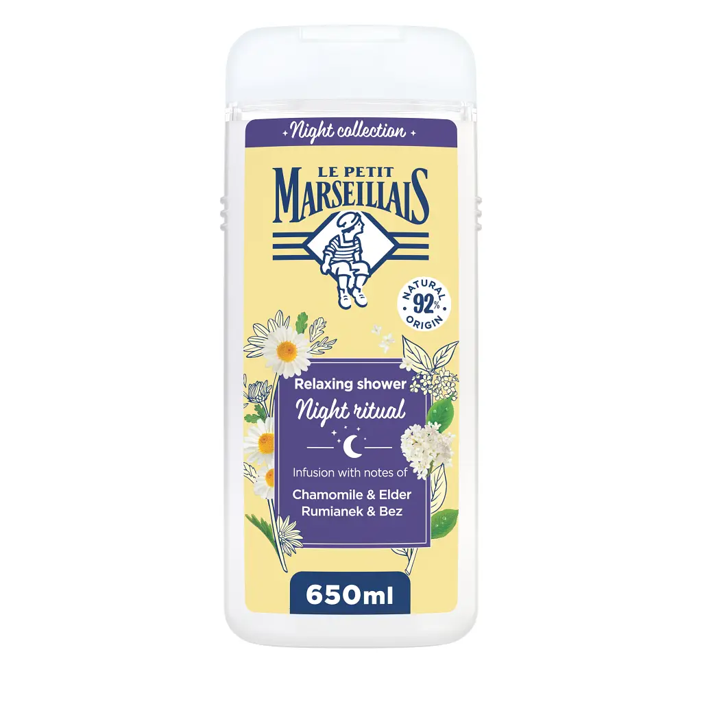 Гель для душу Le Petit Marseillais Night Ritual Ромашка і квіти бузини 650 мл (3574661862170)
