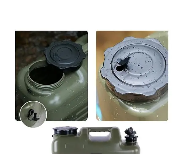 Бутель Каністра 11 л для води ViO PET-TG 11L з краном та ручкою, зелена - фото 4