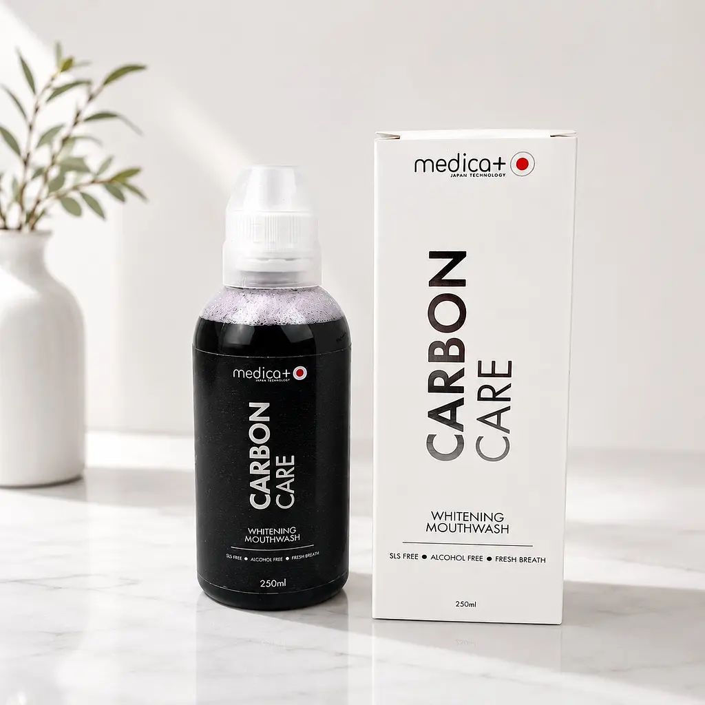 Ополіскувач для ротової порожнини Medica+ Carbon Care відбілювальний без спирту 250 мл