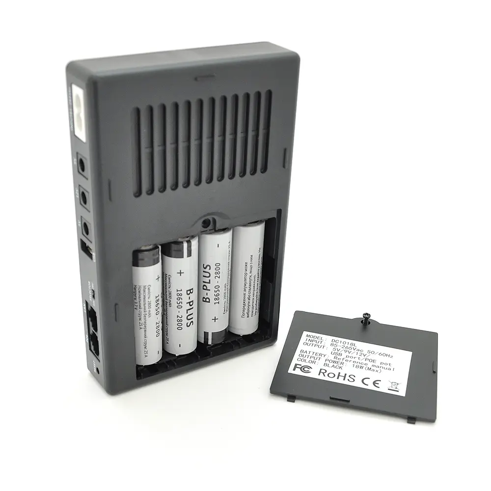 ДБЖ UPS-18W DC1018P YT45453 для роутерів/комутаторів/PON/POE-430, 5//9/12V, 1A, 11200MAh(знімні 4*2800MAh), Black, BOX - фото 3