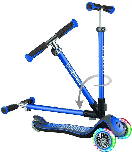 Самокат Globber Elite Deluxe колеса и панель с подсветкой синий (449-100-3) - фото 2