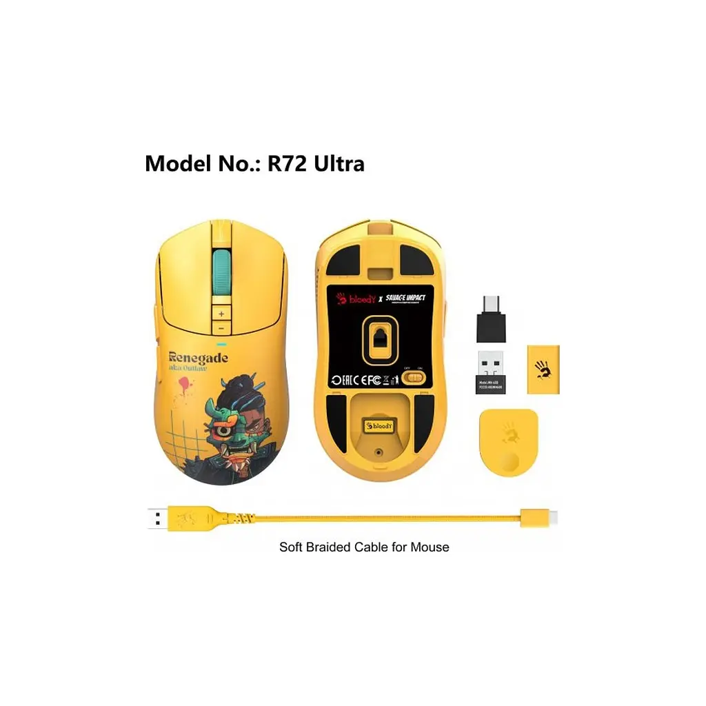 Мишка A4Tech Bloody R72 Ultra Wireless Renegade Sunset (4711421001267) - фото 9