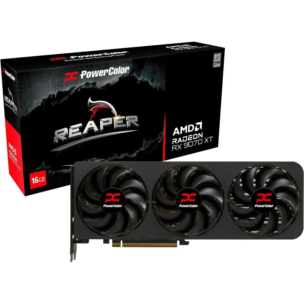 Видеокарта PowerColor AMD Radeon RX 9070 XT 16GB Reaper (RX9070XT 16G-A) (RX 9070 XT 16G-A) (GDDR6, 256 bit, PCI-E v5.0 x16) - фото 2