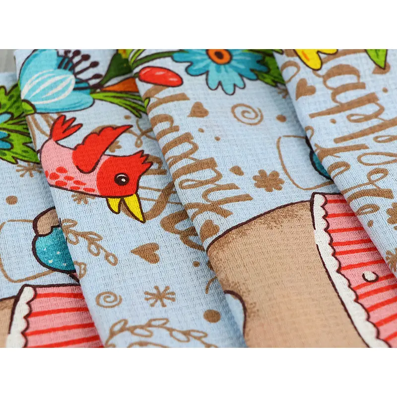 Набор кухонных полотенец Руно Пасхальный Кролик 60х45 см 3 шт. голубой (710Т_ Пасхальный Зайчик голубой) - фото 4