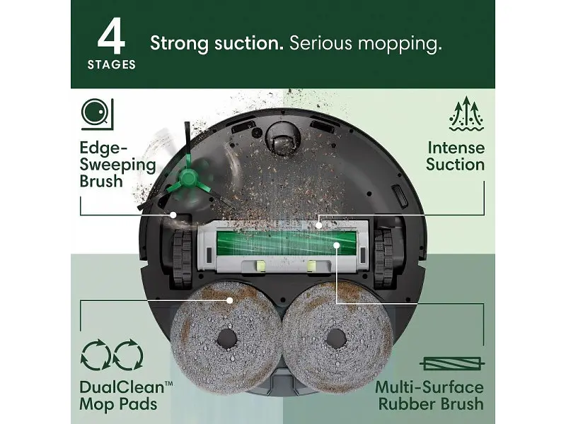 Робот пилосос iRobot Roomba Combo 405+ AutoWash dock Black (G185040) - фото 7
