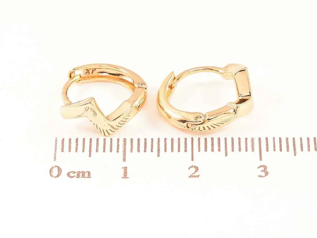 Сережки Xuping Позолота 18K колечка "Декоративний візерунок" 284214 - фото 2