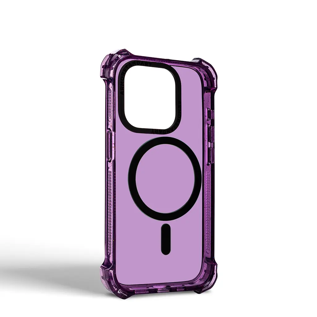 Чехол-накладка для Apple iPhone 15 Pro, Bounce, фиолетовый, матовый, противоударный защитный чехол из TPU с магнитом для беспроводной зарядки, защита всего корпуса, бортик вокруг дисплея, амортизирующие вставки, ArmorStandart (ARM74922) - фото 2