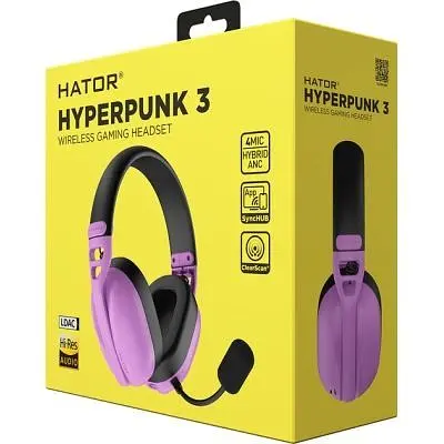 Навушники Hator Hyperpunk 3 Wireless Hi-Res SyncHUB connection Cyber Violet (ESH19) - фото 8