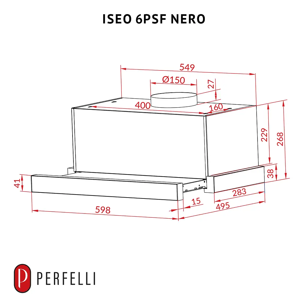 Витяжка телескопічна PERFELLI ISEO 6PSF NERO - фото 12