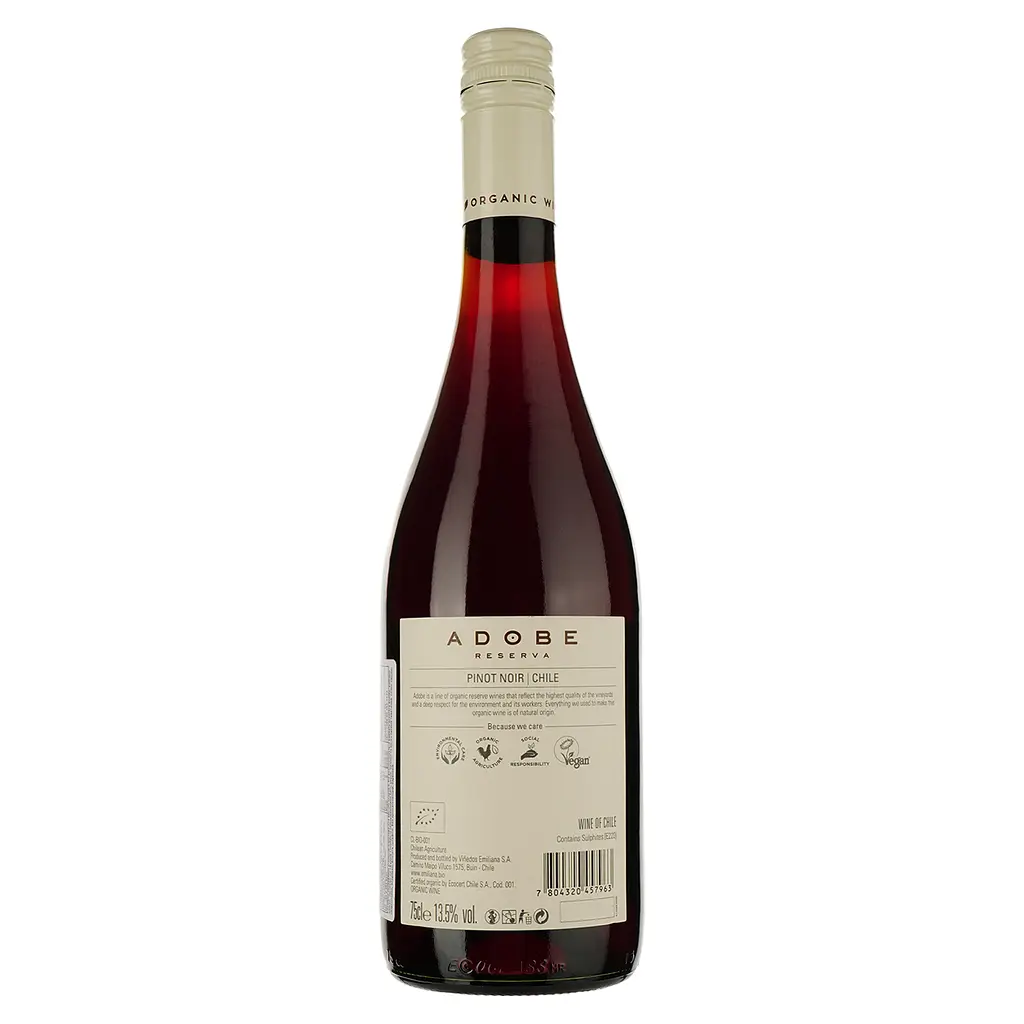 Вино Emiliana Adobe Reserva Pinot Noir сухое красное 0.75 л  - фото 2